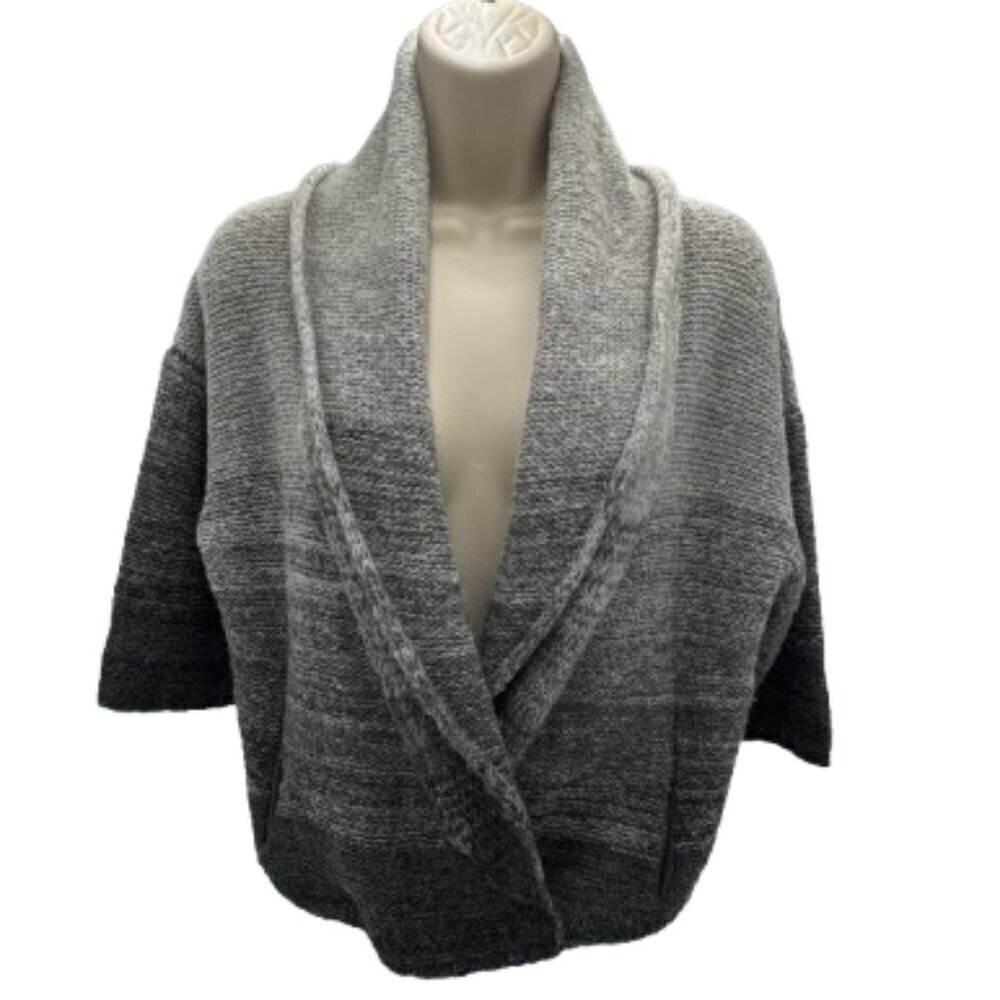 Calvin Klein Jeans Women's Large Gray 3/4 Length Sleeve Cropped Cardigan